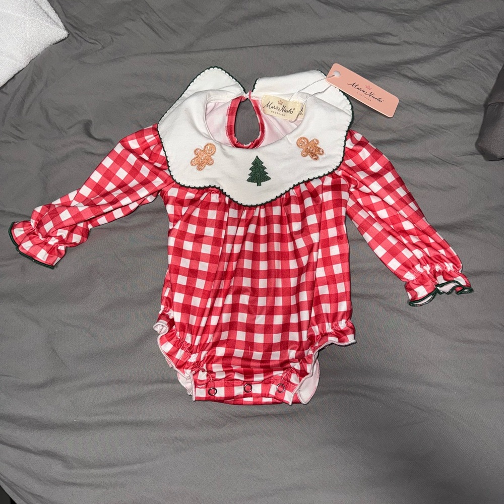 Marie Nicole Red Checkered Kids One Piece